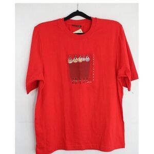 100% Cotton Hand Painted Embroidered Maasai Tee Size Large